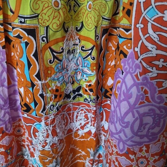 Debbie Katz South Beach S/M Strapless Smocked Maxi Boho Cover Up Dress **READ** - Picture 5 of 8